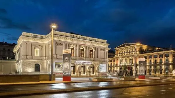 Albertina Modern building at night