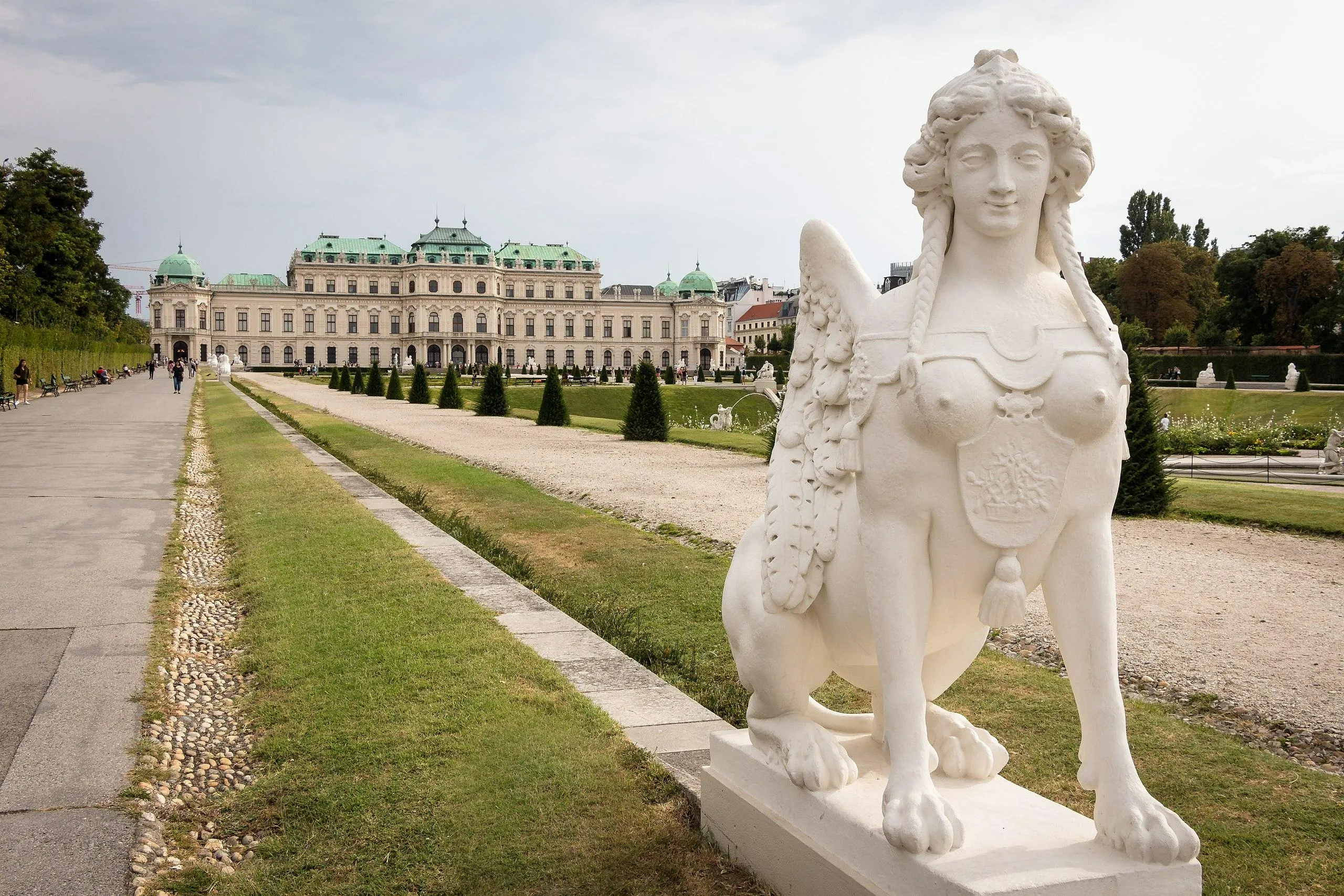 Belvedere sphinx statues in garden