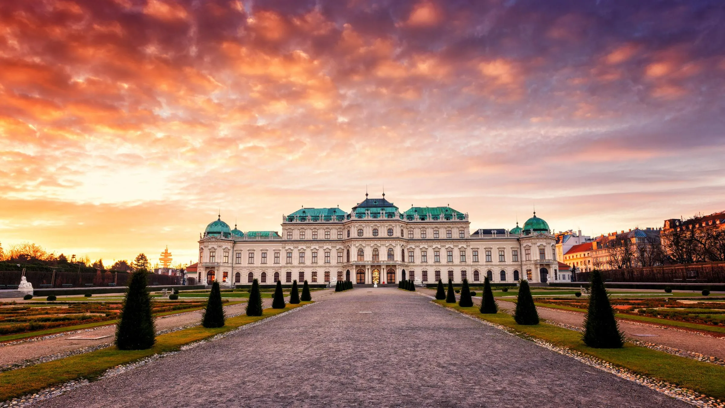 Belvedere Palace at sunset