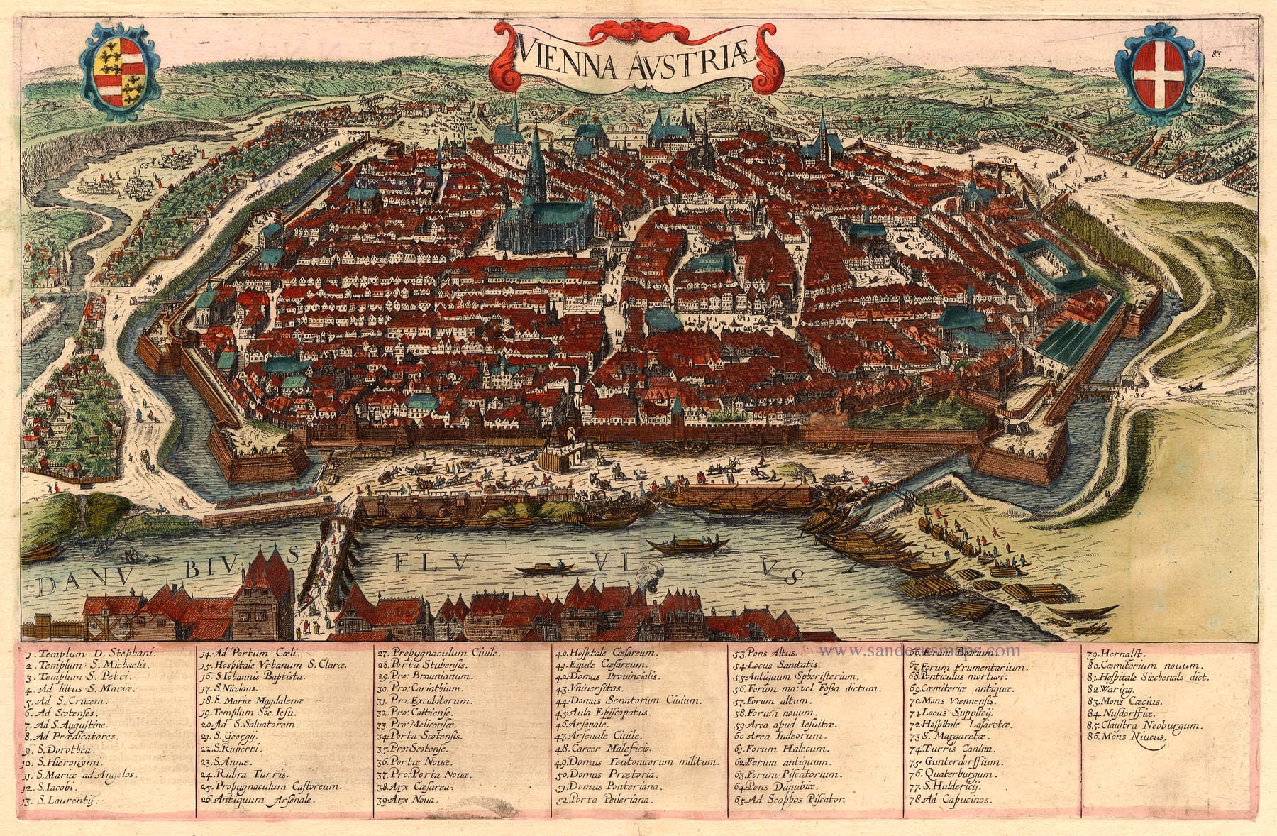 Old engraved map of Vienna