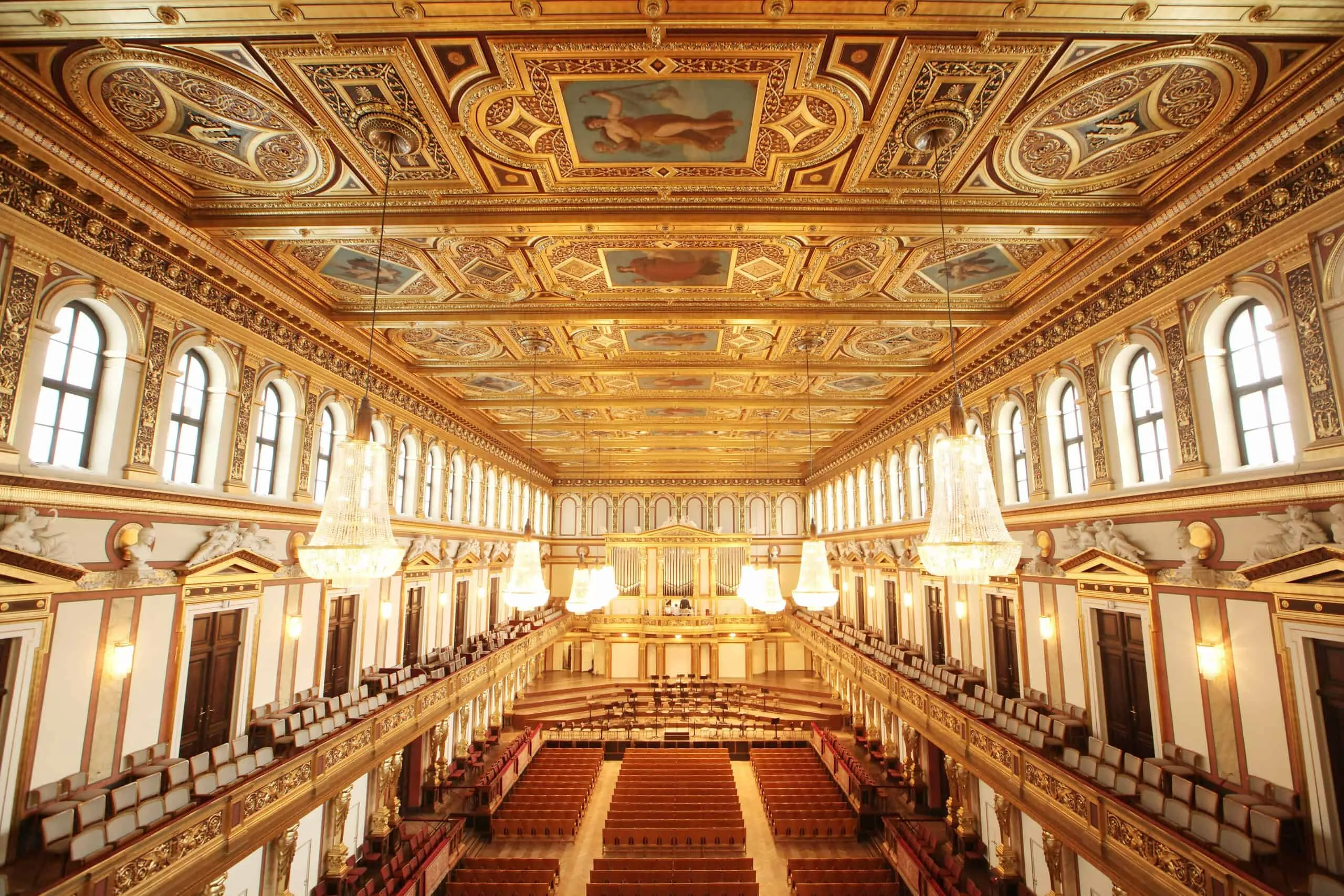 Golden hall interior at Musikverein