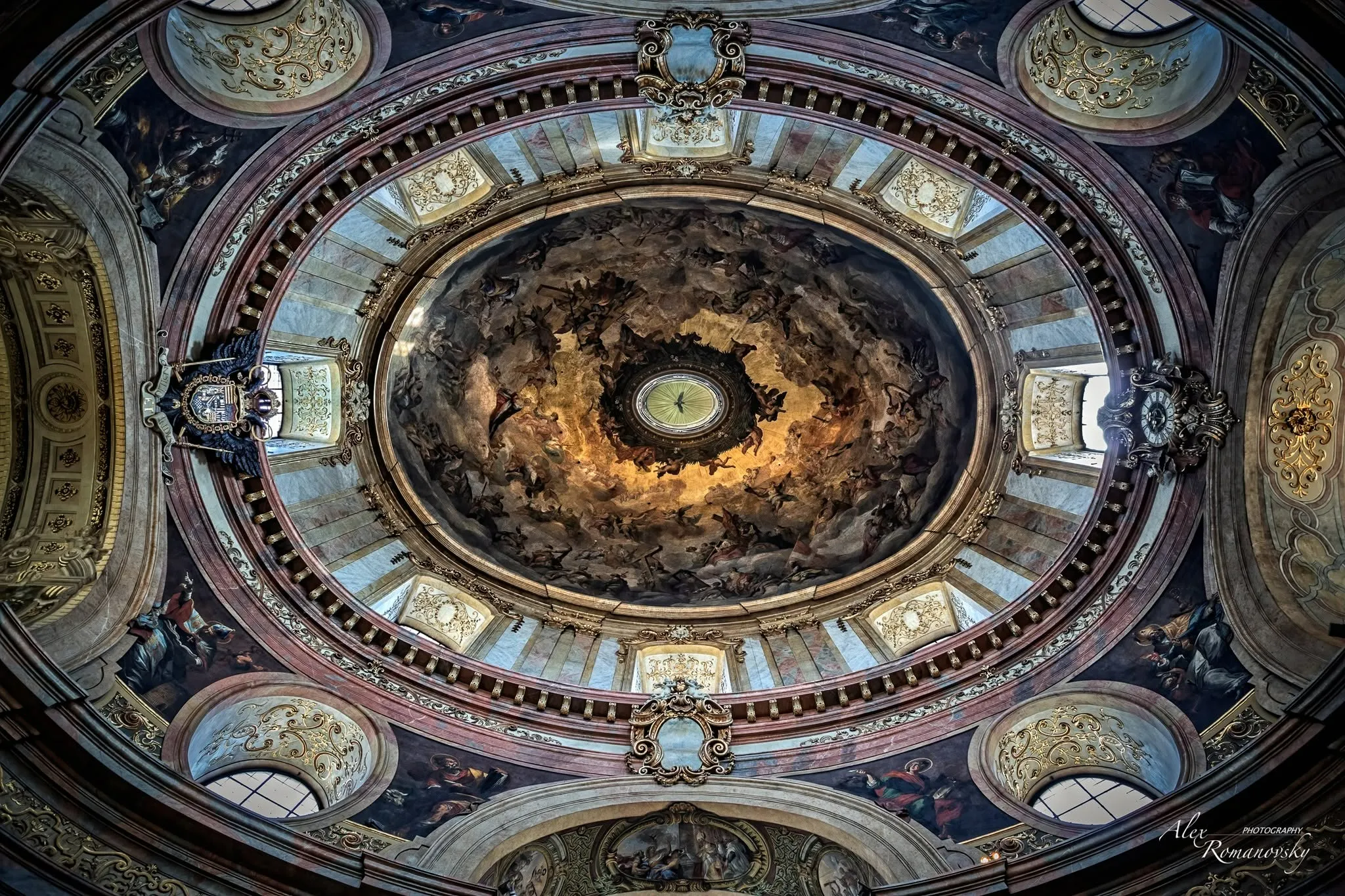 Dome interior of St. Peter's Church in Vienna