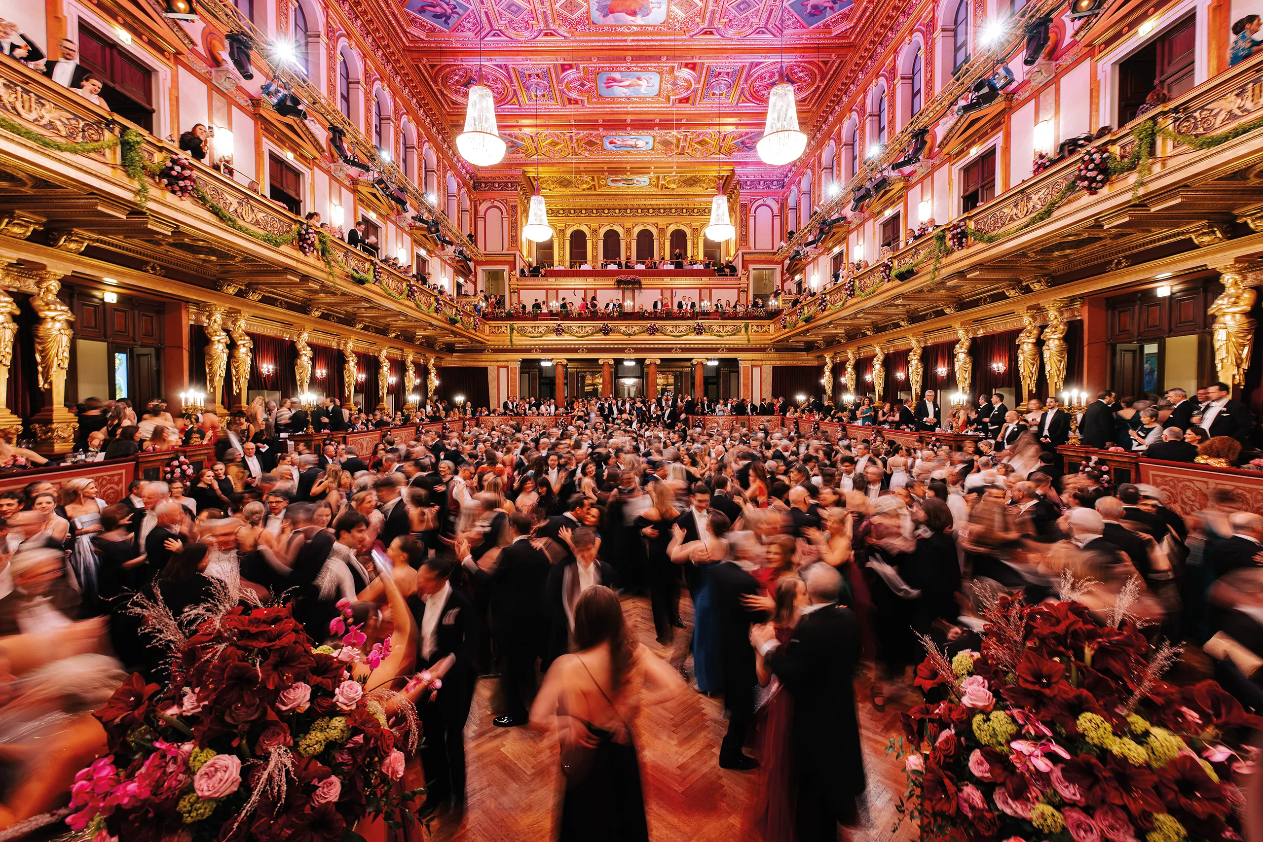 Elegant ballroom scene during Vienna ball season