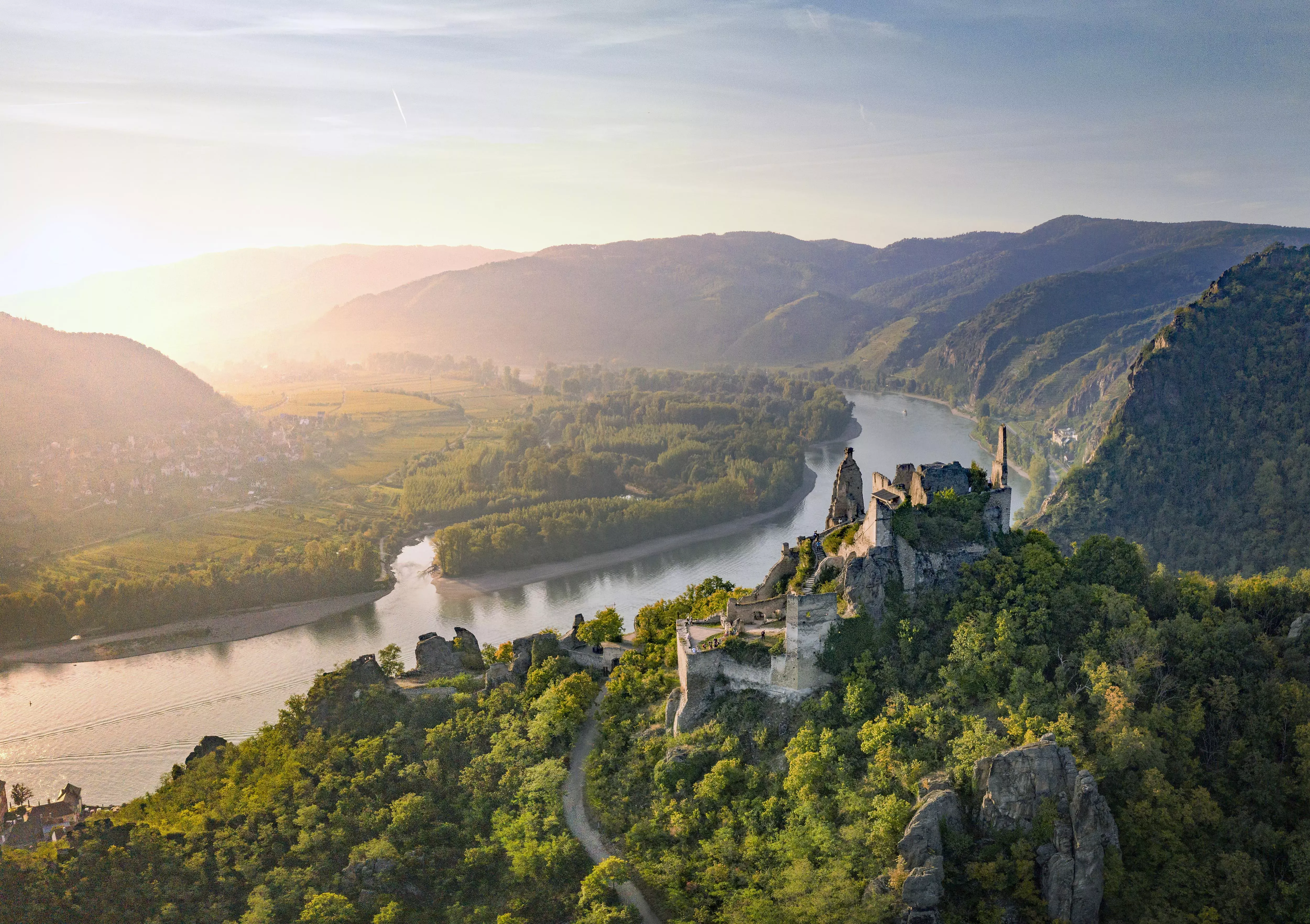 Scenic Wachau valley view along the Danube