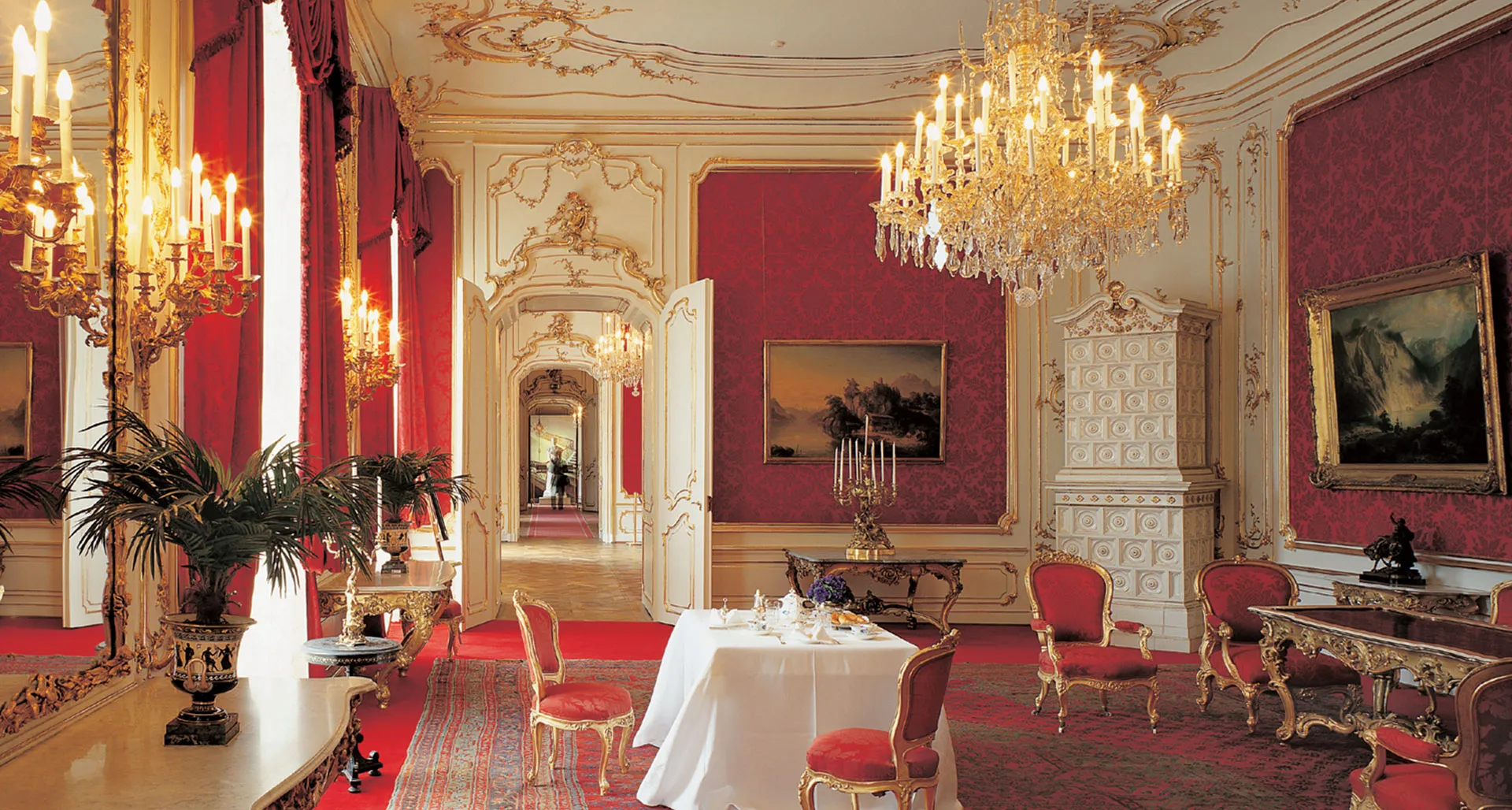 Formal imperial dining room inside Hofburg