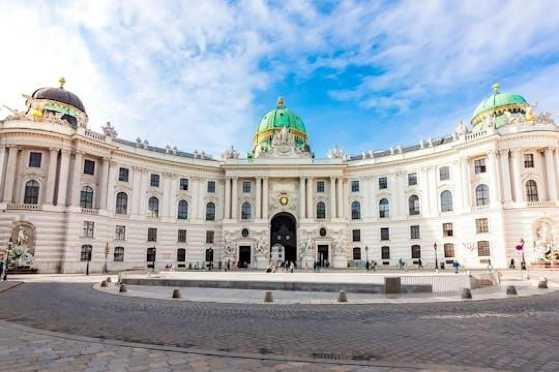 Hofburg palace front facade in daylight