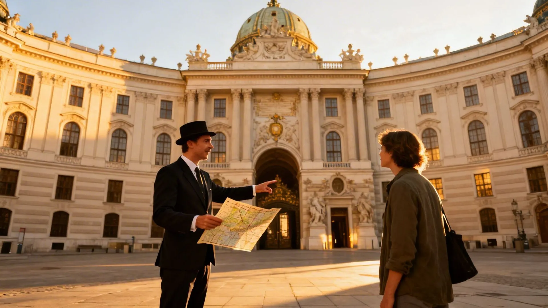 Visitors on a guided route inside Hofburg Palace