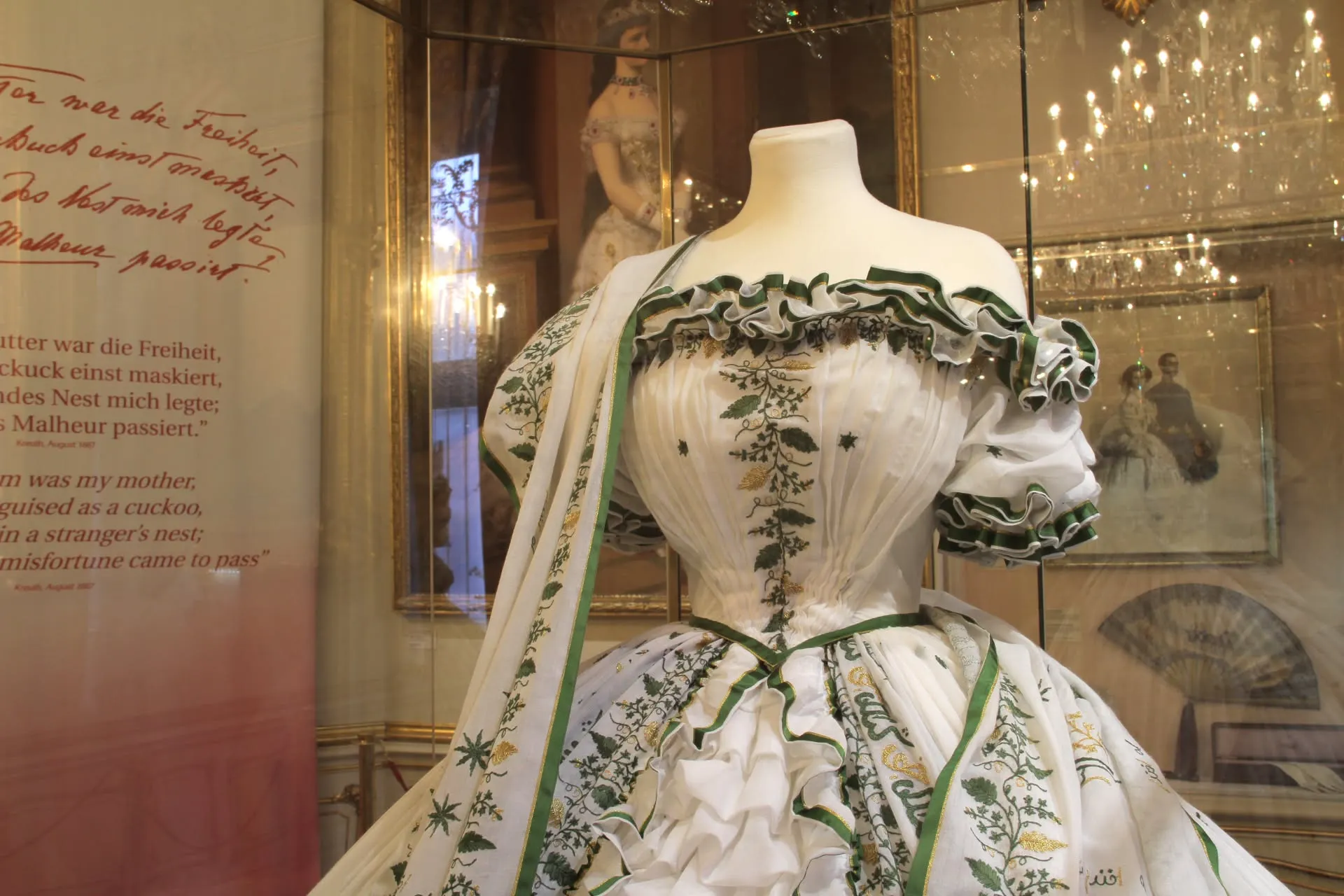 Historic dress displayed in the Sisi Museum