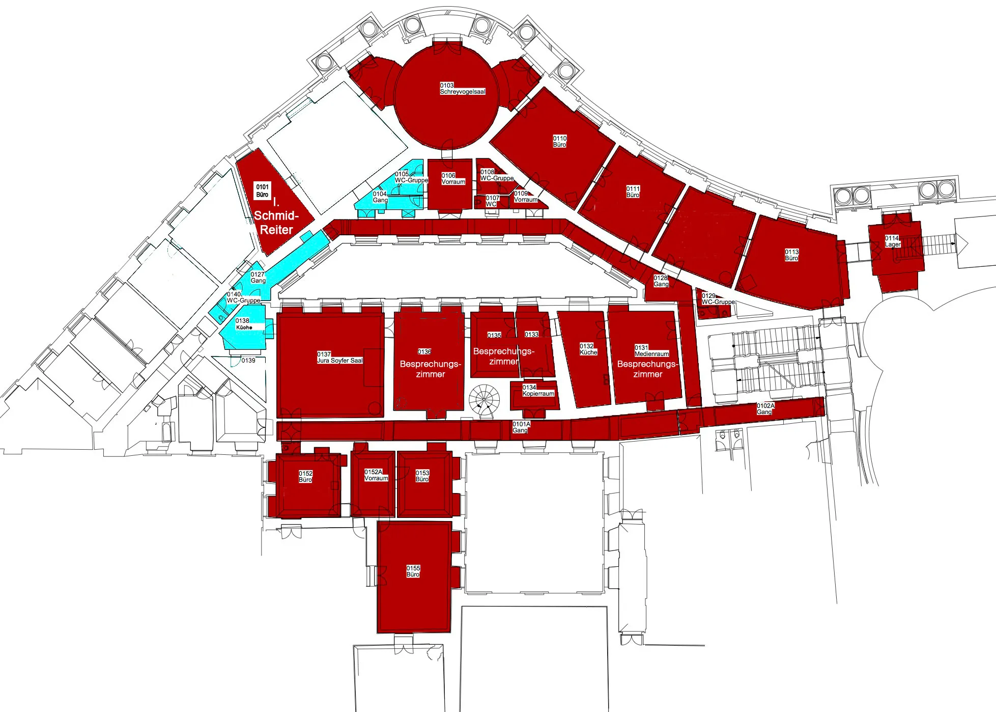 Walking route from Hofburg through central Vienna landmarks