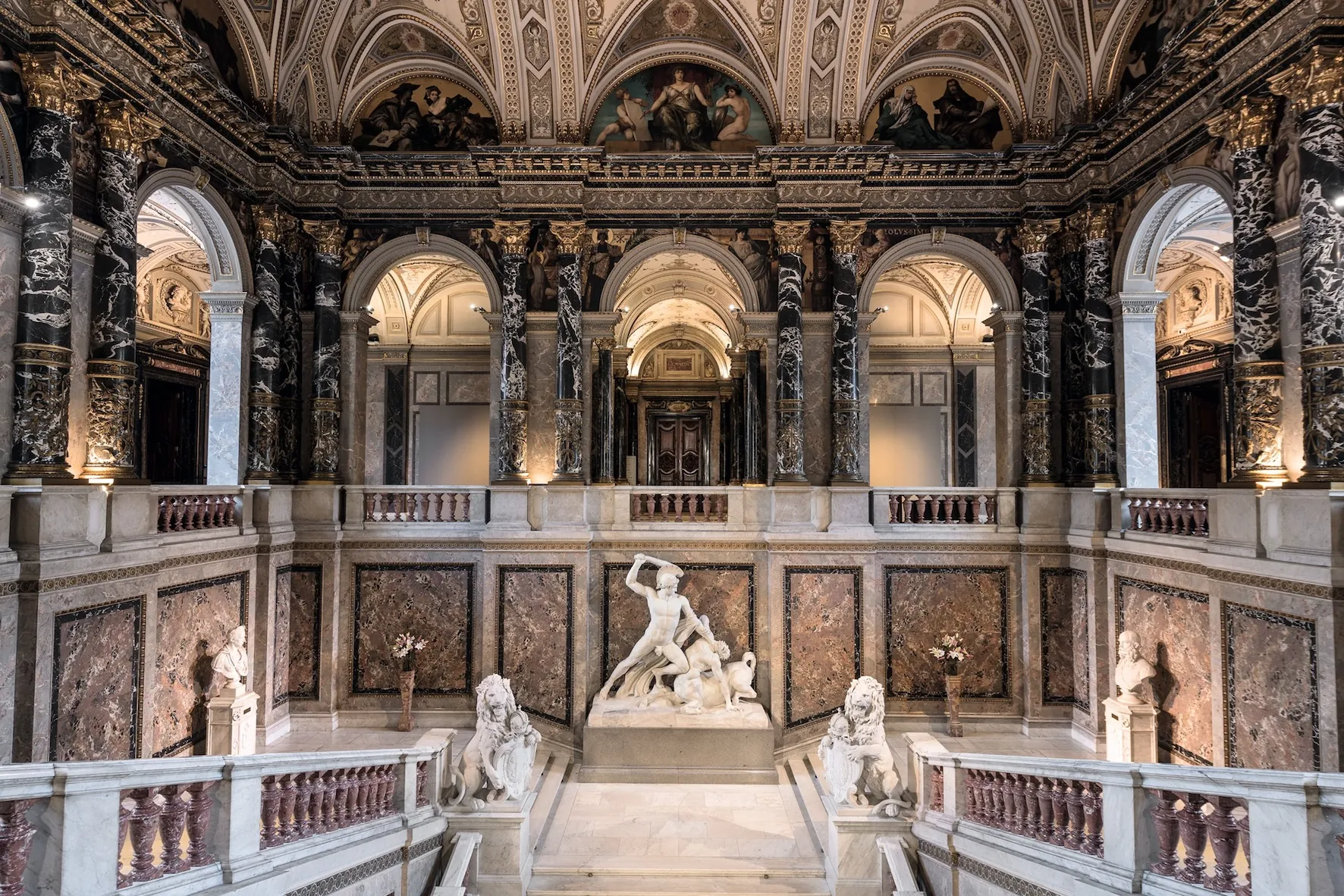 Grand staircase inside Kunsthistorisches Museum