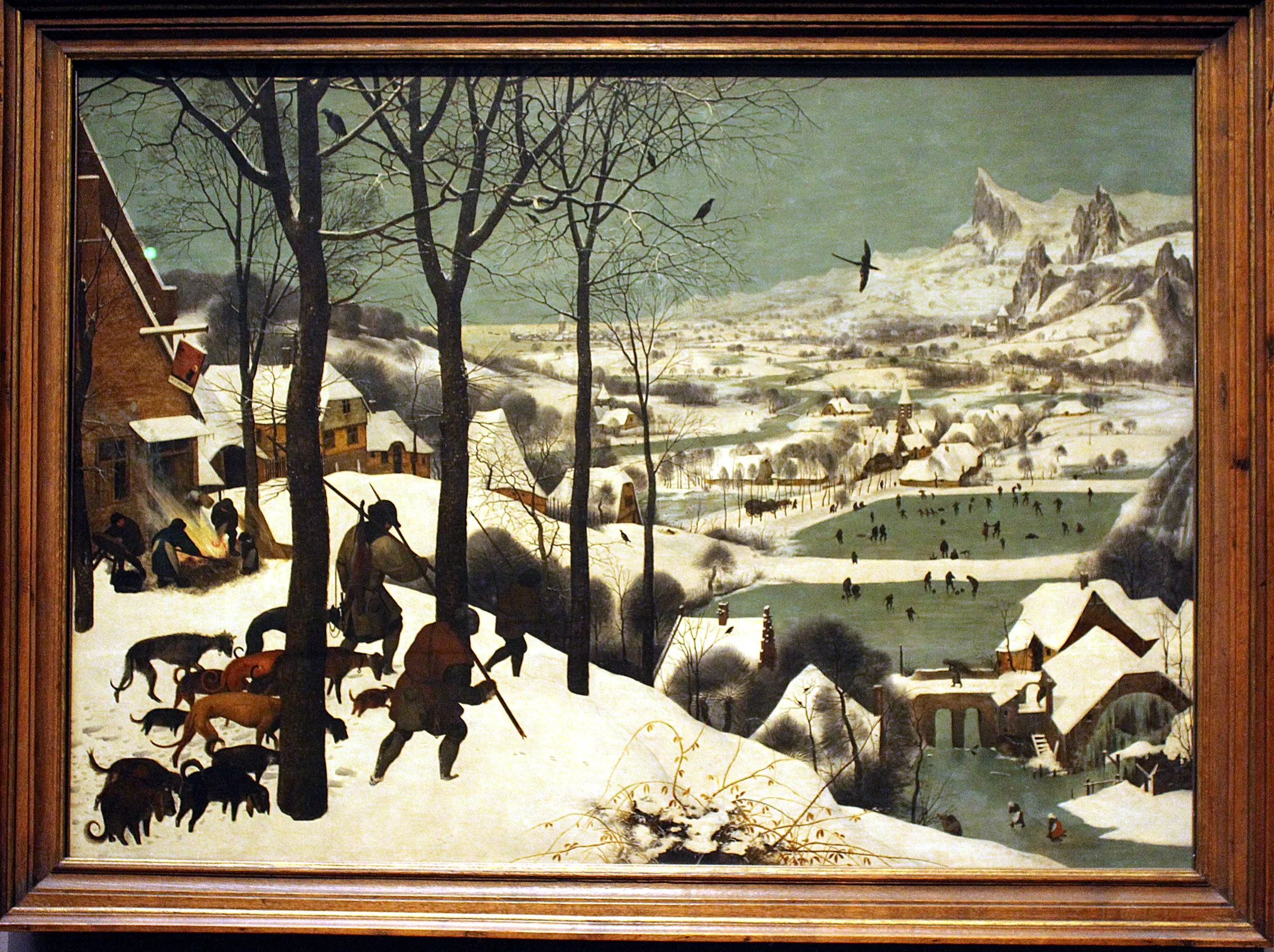 Pieter Bruegel winter landscape painting detail