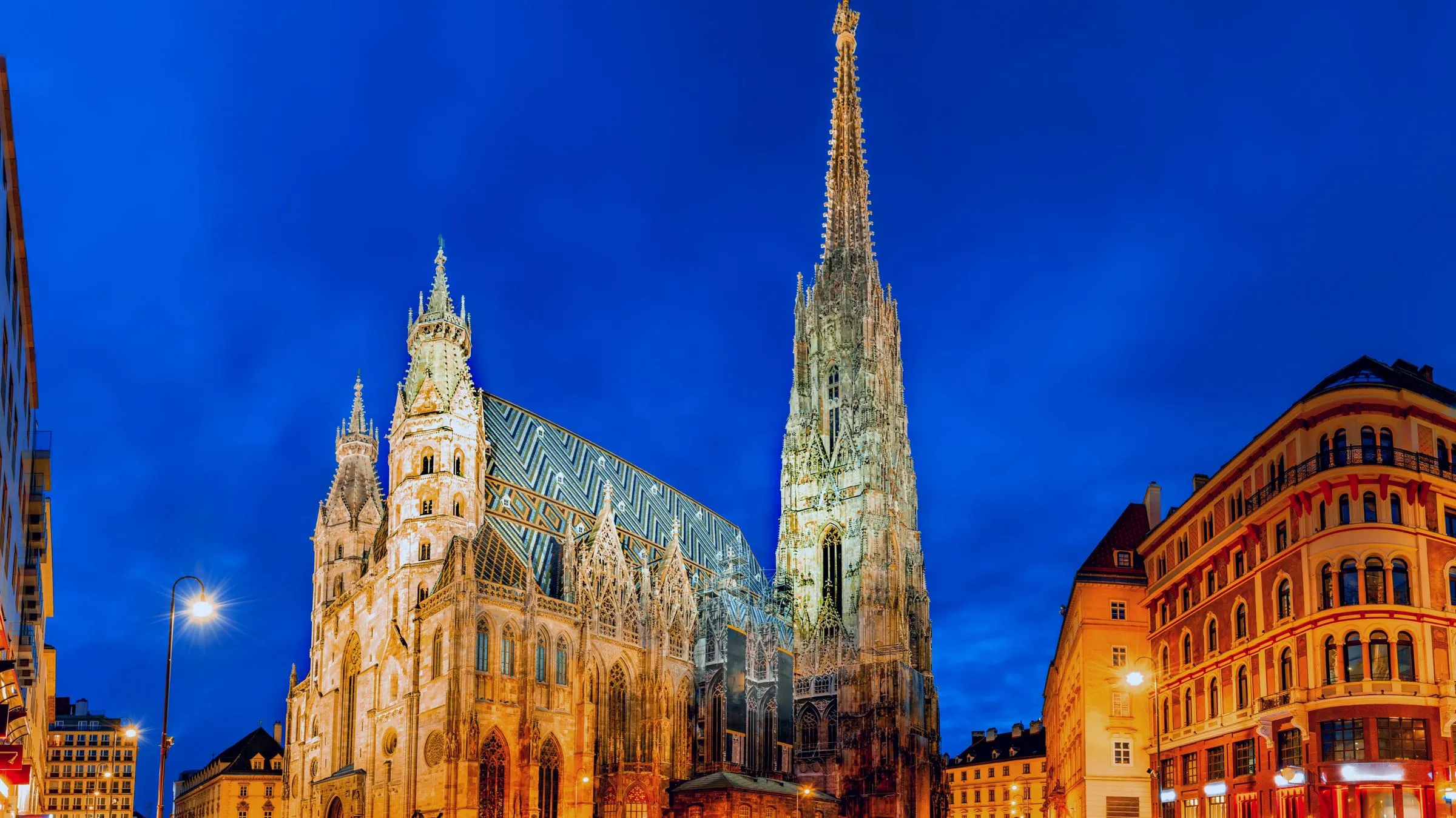 St. Stephen's Cathedral illuminated at night