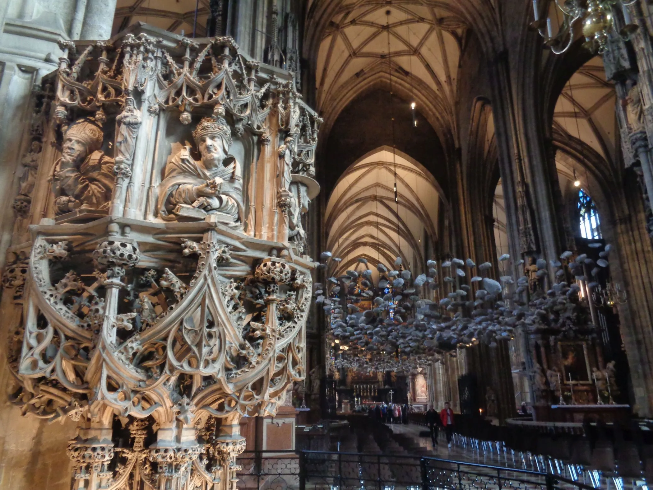 Ornate pulpit inside St. Stephen's Cathedral
